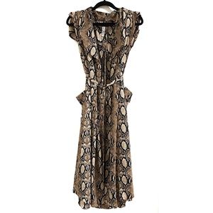 Elegant Snake Print Midi Skirt